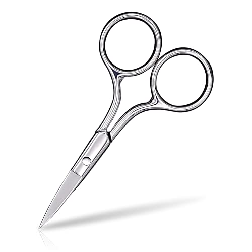 Eyebrow Scissors, Precision Grooming Shears, Nose Hair Trimmer - Professional Stainless Steel Fine Tip for Beard, Mustache, Eyelashes, Cuticles- ASONTAO (1Pcs Eyebrow Scissors) - size: 1Pcs Eyebrow Scissors