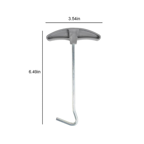 1 PCS Tent Ground Nail Puller Tent Peg Ground Hook Puller Extractor Remover Awning Stakes Hooks Remover Tent Peg Remover Tent Peg Puller Tent Accessories for Camping Outdoor, Grey