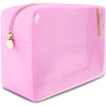 DANCOUR Clear Makeup Bag Large Pouch Cosmetic Travel Bag TSA Approved Light Pink Clear Cosmetic Case Organizer - color: Light Pink, style: Large