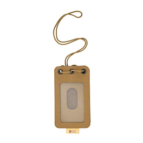 M-Tac Tactical Hanging ID Card and Patch Holder with Hook and Loop Surface and Draw Cord (Coyote) - color: Coyote, size: transparent panel