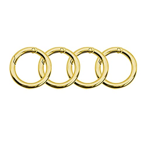 Still Awake 5 Pcs Spring Clip Round Carabiner Buckle, Diameter O Ring Snap Clip Trigger Spring Keyring Buckle,Hooks Clip DIY Accessories - color: Gold, size: 3/4inch