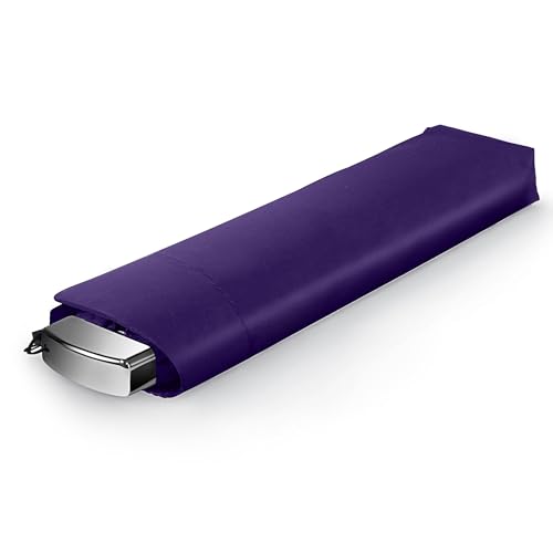 Lejorain Travel Umbrella Compact Flat Small Folding Windproof Lightweight for Women Men - color: 12.Dark Purple