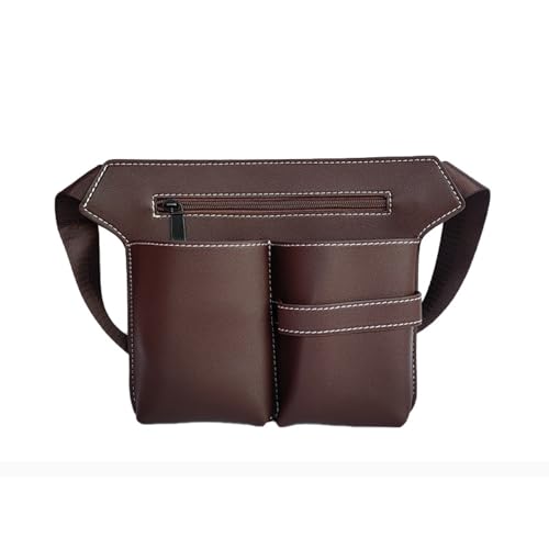 Scissor Bag,Barber PU Leather Waist Pouch,Professional Hairdressing Tools Storage Holster with Waist Belt,Hairstylist Waist Belt,Professional Hairdressing Tools Storage Holster - color: Brown
