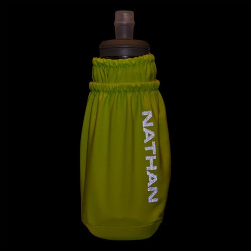 Nathan - Pinnacle 14oz Soft Flask Finish Lime/Reflective Silver OSFM - color: Lime Green, style: 14oz