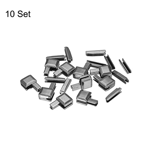 uxcell 10Sets Zipper Repair Kits, #3 Retainers Box & Insertion Pins - color: Metallic Black, size: #3