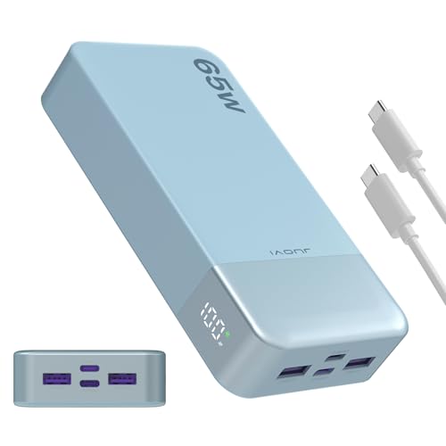 JUOVI 65W Portable Charger for Laptop Power Bank 20000mAh - color: Blue