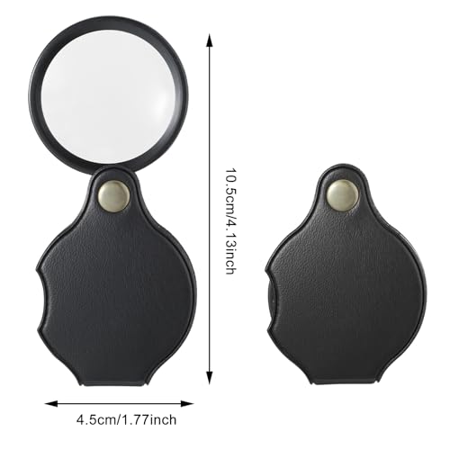 2Pcs Small Magnifying Glass Pocket Magnifier Mini Folding Hand Held Magnify