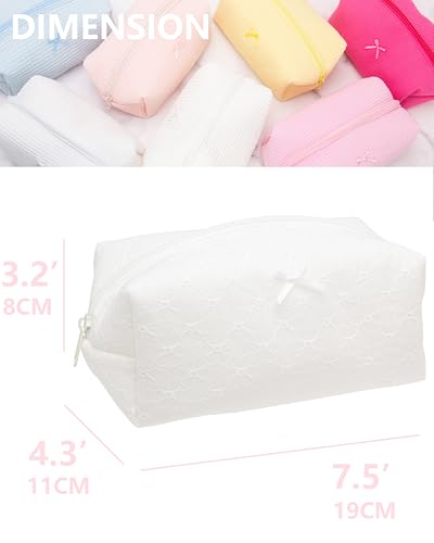 Cozy Makeup Bag for Women,Zipper Cosmetic Pouch,Embroidery Floral,2 Pack - color: Embroidery Floral