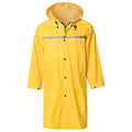 Mens Long Hooded Safety Rain Jacket Waterproof Emergency Raincoat Poncho - color: Yellow, size: X-Large