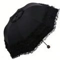 Honeystore Princess Lace Ultraviolet-Proof Folding Umbrella Anti-uv Dome Parasol - color: Style1 Black