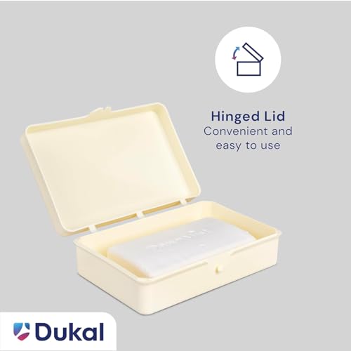 Dukal Ivory Plastic Soap Box, Durable & Compact, Pack of 10 – Perfect for Travel, Bathroom, or Gym Use, Leak-Proof Design, Keeps Soap Dry and Clean