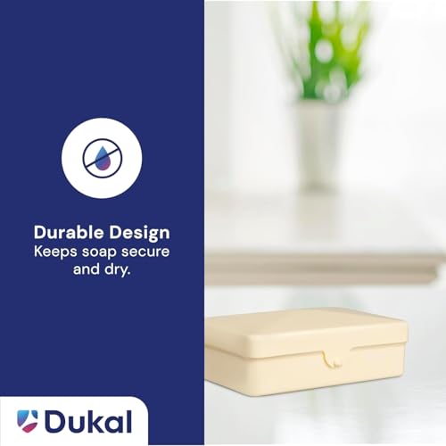 Dukal Ivory Plastic Soap Box, Durable & Compact, Pack of 10 – Perfect for Travel, Bathroom, or Gym Use, Leak-Proof Design, Keeps Soap Dry and Clean