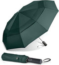 MRTLLOA Compact Golf Umbrella, 10 Ribs Vented Windproof Travel | 49/54/62 Inch Large Oversize, Double Canopy, Quick-Dry Fabric, Lightweight, Umbrellas for Rain - color: Green, size: 49 Inch