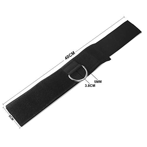 Ankle Straps Neoprene Padded Fitness Wrist Cuffs with D Ring High Strength Exercises Gym Pulley Strap for Cable Machines (Black 2 Pack)
