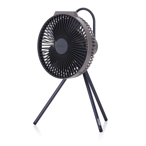 Claymore V600+ Warm Gray Rechargeable Portable Fan (No Pouch) - Powerful 4-Speed BLDC Ultra-Quiet Air Circulator, USB-C Charging, Tripod Mountable, Adjustable for Camping & Indoor Use - style: No Pouch V600+ (Warm Gray)