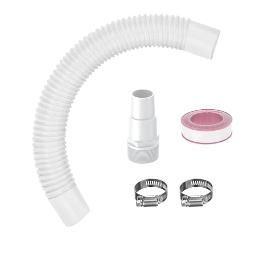 Pool Sand Filter Pump Hose– 1.25'' Diameter Pool Hose Replacement for Above Ground Pools Compatible with Intex & Coleman Pump Sand Filter and Saltwater Systems (1 pack white) - color: 1 pack white