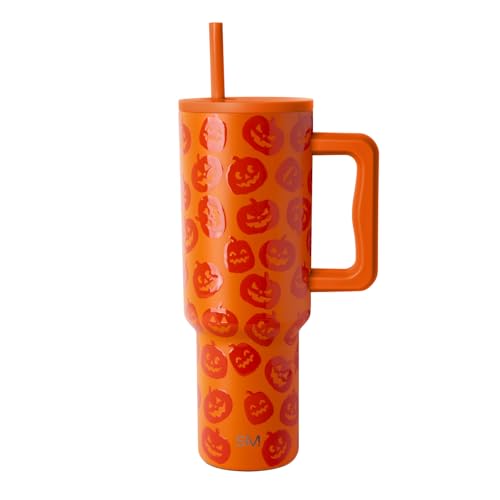 Simple Modern Halloween Tumbler with Handle | 40oz | Pumpkins - color: Jack-O-Lanterns, style: Trek Tumbler