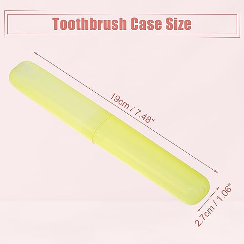 VOCOSTE 2Pcs Travel Toothbrush Case, Yellow - color: Yellow