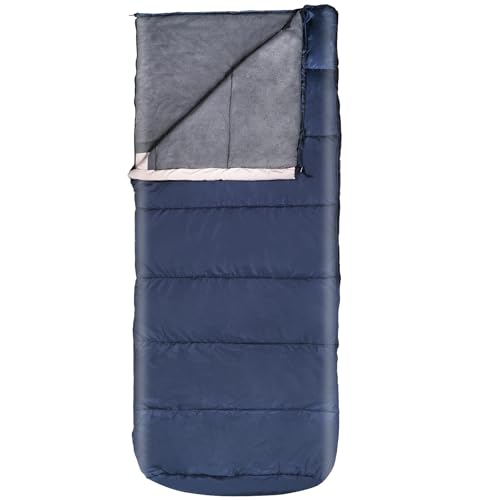 REDCAMP Cotton Flannel Sleeping Bag for Camping Backpacking, Adults Cold Weather Envelope Sleeping Bags with 2/3/4/6lbs Filling - color: Midnight Blue with 2lbs Filling
