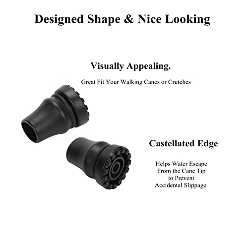 Rubber Cane Tips 5/8 Inch Heavy Duty Walking Cane Tips Non-Slip Sturdy Replacement Cane Tip for Seniors Walking Stick/Hiking Stick, Safety Canes Crutches Feet Accessories Black - size: cane tips for 5/8'' walking stick