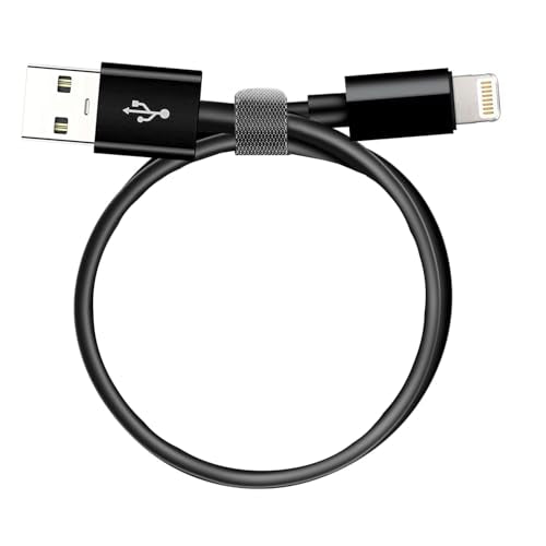 Short IPhone 14 Car Carplay Cable, 20 inch USB A to Lightning Cable for iPhone 14, 14 pro max,14 Plus,SE 2nd/13/12/11/Xs/XR, iPad 4/5/6/7/ 8, Mini 2/3/4/5, Air 2/3 Charger Cord, Car Charging Cable - color: Black, size: 1.5FT, style: USB A to Lightning