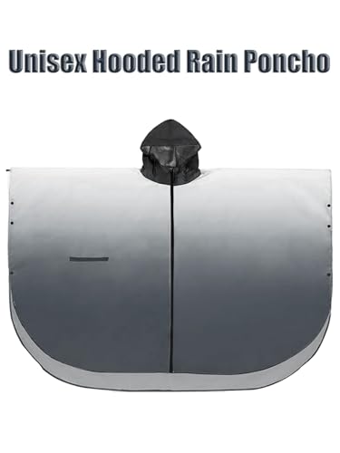 Unisex Hooded Rain Poncho, Waterproof Raincoat Jacket with pocket for Adult, Rain Coat for Outdoor Activities - color: Gradient Gray
