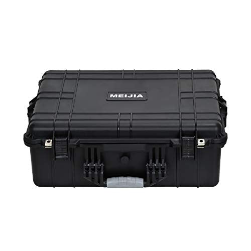 MEIJIA All Weather Waterproof Hard Camera Case,Hard Case with Customizable Fit Foam,Fit Use of Drones,Camera,Equipments,Pistols,Elegant Black (Black, 24.25"X19.43"X8.68") - size: 24.25" x 19.43" x 8.68"
