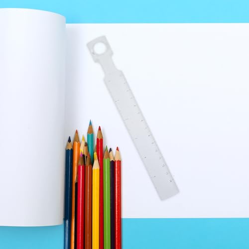 Tofficu 2 Pack 8.26 Inch Straight Rulers with Centimeter Scale and 2X Magnifying Bar Lightweight Plastic Measuring Tools for School Office Crafting and Reading