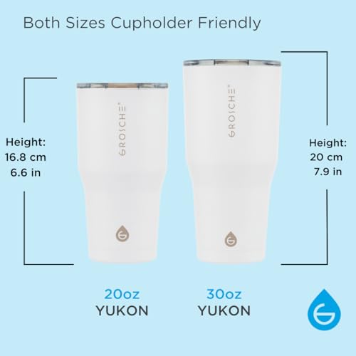 GROSCHE Yukon Triple Insulated Coffee Travel Mug with Lid, 30oz Cream White - color: Cream White, size: 30 Ounces