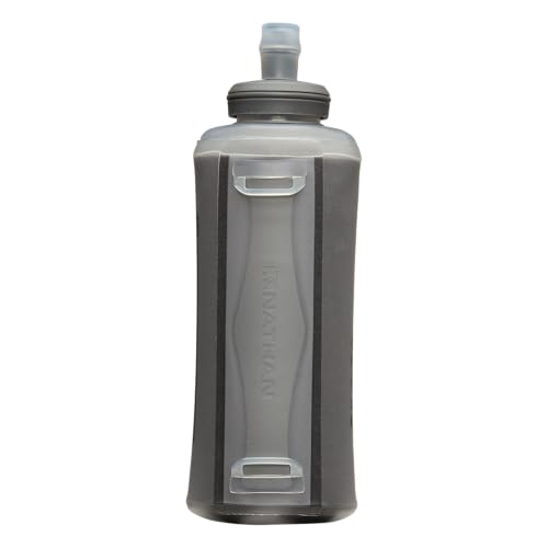 Nathan Handheld Soft Flask 18oz - Exo-Draw Insulated Collapsible Bottle - Grip-Free Strap & Rigid ExoSpine for Comfort/Support - Breathable Mesh Strap - Ideal Running/Hiking, Pinnacle, Lime Green - color: Lime Green, style: 18oz Insulated