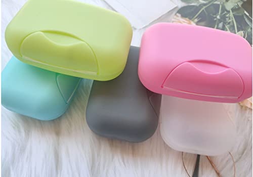 Plastic Soap Case Holder Container, 5 Pack Portable Travel Soap Box Dish Organizer for Bathroom Home Outdoor Hiking Camping