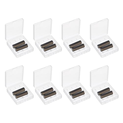 MECCANIXITY Battery Organizer Storage Box, 4 x 18650 Batteries Plastic Clear Battery Storage Case Holder Garage Container Portable Organizer for Travelling, Home, Office, Garage (Pack of 8) - style: fit for 4 x 18650 Batteries