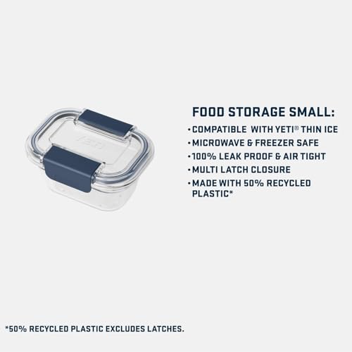 YETI Plastic Food Storage Container, BPA Free, Locking & Airtight Lid, Microwave, Freezer, and Dishwasher Safe, Leak-Proof, Cooler and Thin Ice Compatible - color: Seafoam - Small