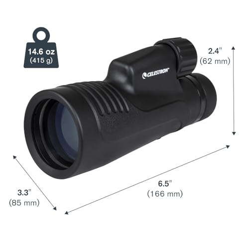Celestron – Outland X 10x50 Monocular – Includes Smartphone Adapter – Large 50mm Objective Lens – Multi-Coated Optics – BaK-4 Prism –Waterproof & Fogproof – Tripod Adaptable – Belt Case Included - size: 10x50 Monocular