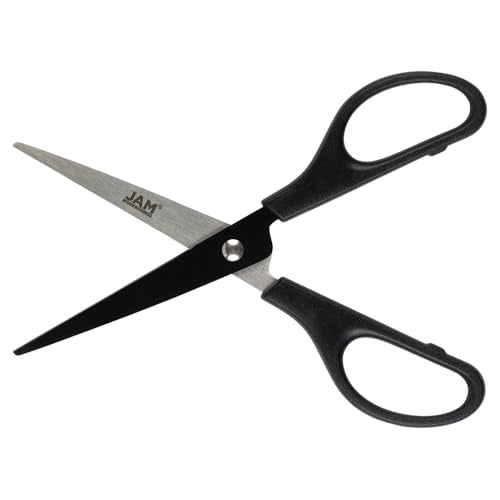 JAM PAPER Arts & Crafts Scissors Set - 6 3/4 Inch - Assorted Colors - Ergonomic Handle & Stainless Steel Pointed Tip Blades - 3/Pack - color: Assorted Colors, size: Craft (6.75 Inch)