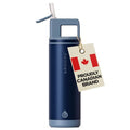 GROSCHE Alpine Flip N Sip Insulated Bottle with Straw, Mountain Blue, 20 oz - color: Mountain Blue, size: 20 Ounces
