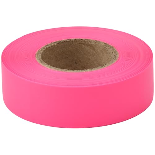 PRESCO Forest Arctic Glo Vinyl Flagging Tape – 1-3/16 in x 125 ft, High-Visibility Cold-Weather Field Flagging for Forestry & Survey Use (1, Pink Glo) - color: Pink Glo