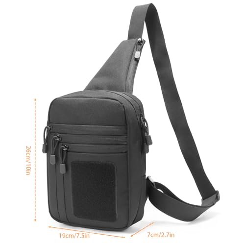 Shoulder holster bag for concealed carry of handguns Chest pack with Sling Ccw Sling Bag Tactical Crossbody Bag - color: Black