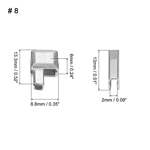 uxcell 10Sets Zipper Repair Kits, #8 Retainers Box & Insertion Pins, Metal Latch Sliders for Bags Coats Open-end Zippers Replacing, Silver Tone - color: Silver Tone, size: #8