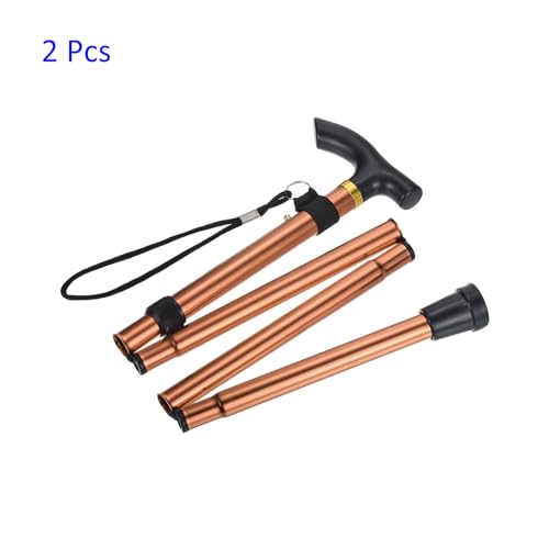 M METERXITY Trekking Poles - Collapsible Hiking Walking Sticks, Telescopic & Folding, Apply to Women Walking Backpacking - color: Brown