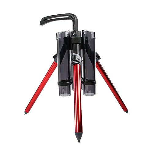 3-Tude Portable Fishing Rod Holder - Stand Holds Up to 3 Rods, Outdoor Fishing Gear Equipment Organizer - color: Long-Red