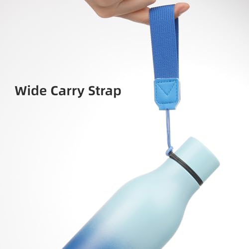 Konokyo 18 oz Insulated Stainless Steel Metal Water Bottle with Strap - color: Sky, size: 18 Ounces