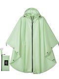 Unisex Hooded Rain Poncho, Waterproof Raincoat Jacket with pocket for Adult, Rain Coat for Outdoor Activities - color: Light Green