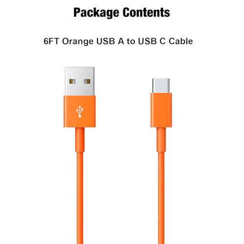 6FT long Orange Car Carplay Cable for iPhone 17/16/15, USB A to USB C Cable Compatible for iPhone 17Air, 17/16/15 Pro Max,17E/16E/Plus, iPad 10th/11 Gen,iPad Pro 12.9,Air 5th/4th Charging Cable Cord - color: Orange, size: 6FT, style: USB A to USB C (for 1