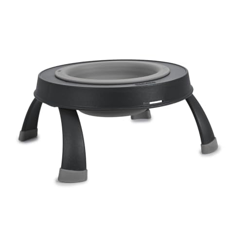 Dexas Pets Single Elevated Pet Feeder/Pet Bowl, Large/ 4 Cup Capacity, Light Gray - color: Light Gray, size: Large/4 Cup Capacity