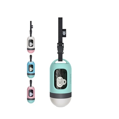 SVD.PET Dog Poop Bag Dispenser, Retractable Poop Bag Holder, Jade/White - color: Jade/White