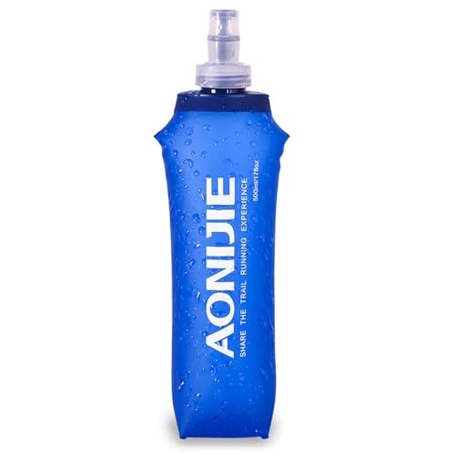 TRIWONDER TPU Soft Folding Water Bottles BPA-Free Collapsible Flask for Hydration Pack - Ideal for Running Hiking Cycling Climbing (500ml/16.9oz) | Running Flask, Water Bottle, Hydration Pouch, Water Tank, Sports Outdoor Use - color: 500ml/16.9oz