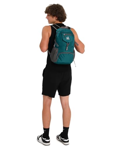 WATERFLY Small Lightweight Packable Backpack: 20l Hiking Daypack Man Woman | 20L,Recycled nylon material,Multi-compartment storage,Water-resistant,Everyday carry,Ultra Light Foldable Travel Day Pack - color: Green3