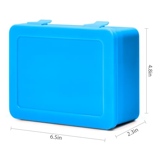 ALCYON Battery Organizer Box for 24 AA & 30 AAA Batteries-Blue | Plastic Box and Pre-Cut Foam Slots Keep Batteries Secure and Easy to Find, Locking Lid, Batteries Not Include - color: blue