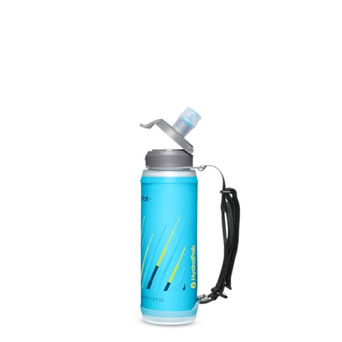 HydraPak SkyFlask Speed - Collapsible Handheld Running Water Bottle (350ml, 500ml, 500ml Insulated) - Adjustable Strap, Lightweight, Spill-Proof Cap - color: *NEW* Malibu Blue, style: 350ml